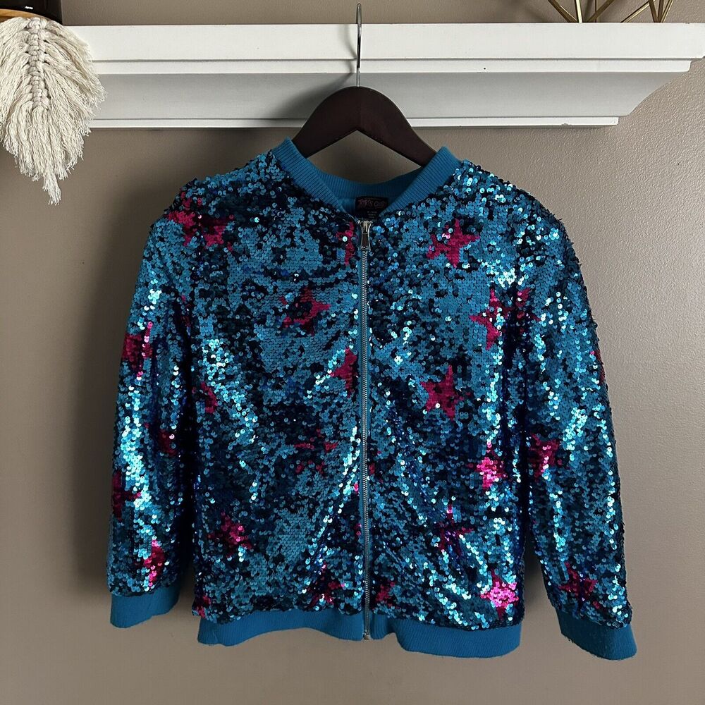 Jojo Siwa Jojo's Closet Blue Pink Star Sequin Jacket 14/16 Swiftie Eras Style